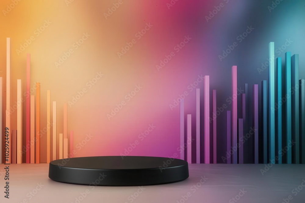 Poster holographic table filled with 3d bar charts and floating data reports, visual market analysis, 3d il