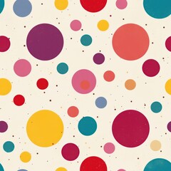 Colorful abstract pattern featuring various circles on a light background, creating a playful and vibrant aesthetic.