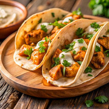 Delicious butter chicken tacos