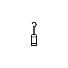A simple yet impactful icon. A stylized key hook is the central focus, indicating a place to hang keys or other small items. Editable icon.