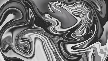 Obraz premium A dynamic black-and-white abstract design featuring fluid, swirling patterns. The smooth gradients and flowing shapes create a sense of movement and contrast.