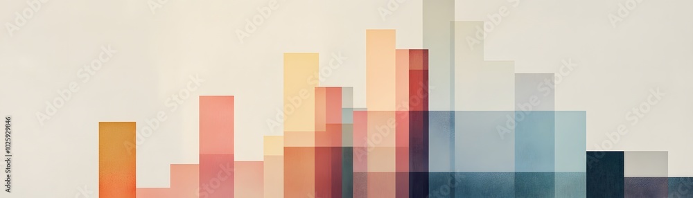 Poster an abstract design featuring colorful bars in varying heights, creating a modern and artistic visual