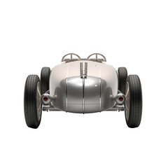 Classic racing car front view highlighted in minimalist studio lighting setup