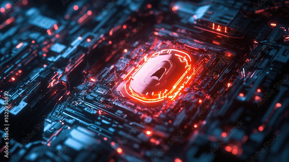 Poster digital padlock for quantum computing system, cyber security technology