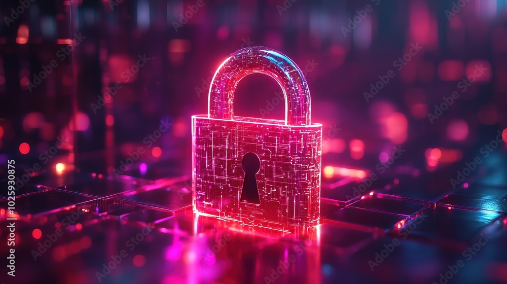 Poster digital padlock for quantum computing system, cyber security technology