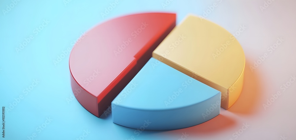 Poster colorful pie chart slice sections representing data visualization in a modern aesthetic.