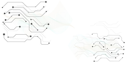 Vector Technology black circuit diagram concept. Abstract technology on white background. High-tech circuit board .