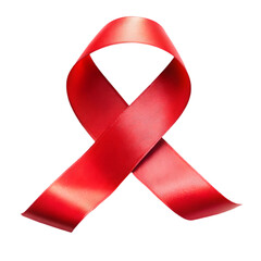 red ribbon isolated on transparent background