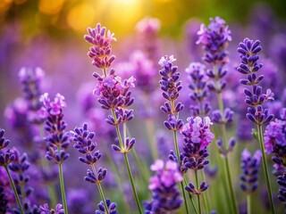 Naklejka premium Close-Up of Lavender in Bloom - Serenity and Natural Beauty Captured