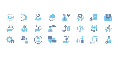 Customer relationship icons set. Set of editable stroke icons.Set of Customer relationship