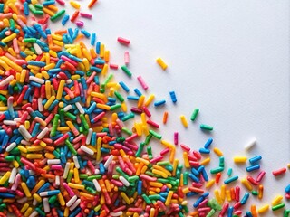 Colorful Sprinkles on White Background for Creative Designs and Sweet Treats