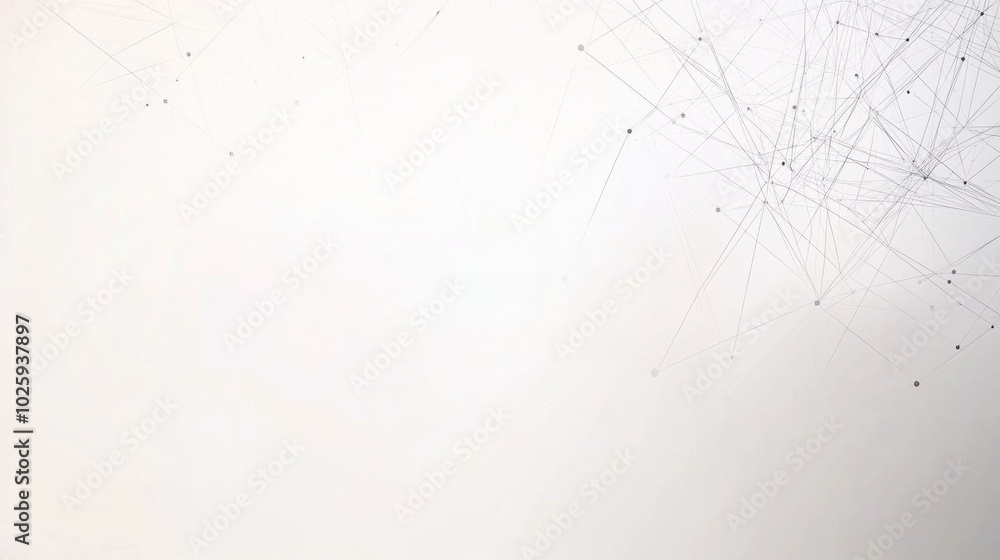 Poster abstract geometric design with lines and dots on a light background.