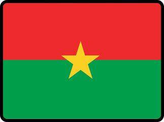 BURKINA FASO Flag Smooth rectangle icon
