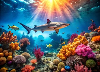 Fototapeta premium Coral Cat Shark for Sale - Unique Aquatic Pet with Stunning Bokeh Effect