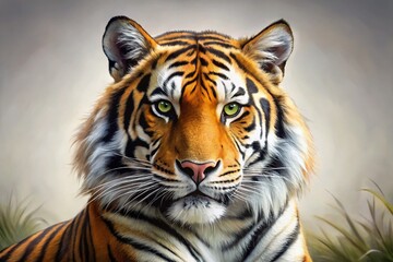 Fototapeta premium Playful and Simple Tiger Sketch Illustrating the Beauty of Wildlife and Nature in Minimalist Style