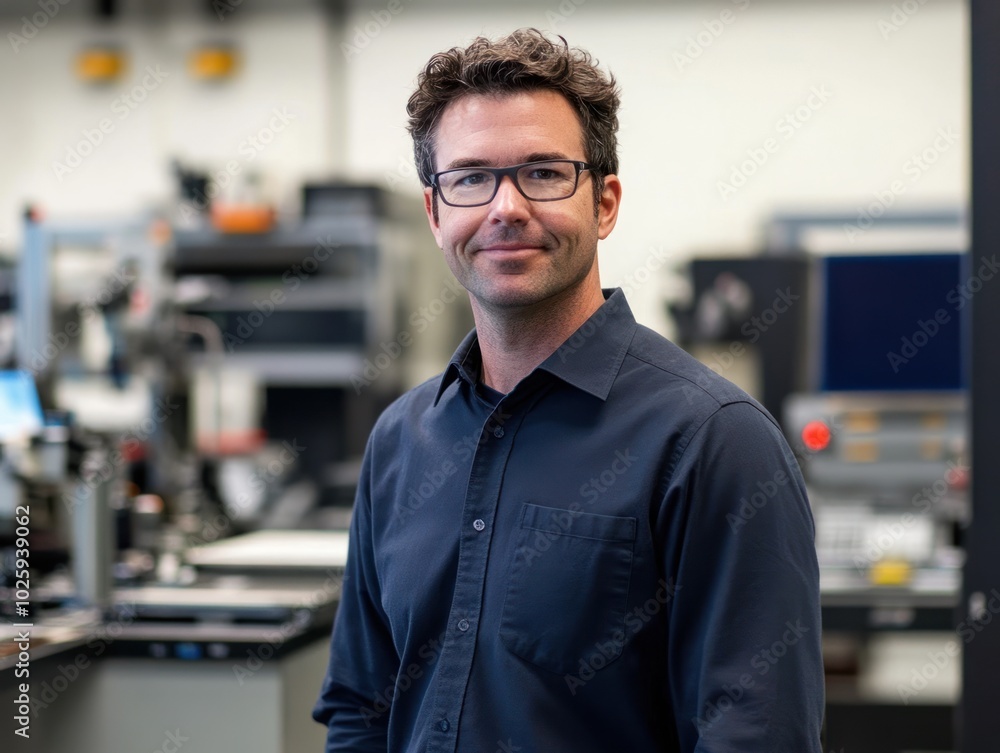 Poster an industry engineer in aerospace and defense, working in high-tech environments to enhance producti
