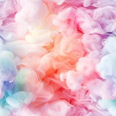 Fototapeta premium A dreamy blend of pastel colors swirls together, creating a soft and ethereal background reminiscent of clouds or abstract art.