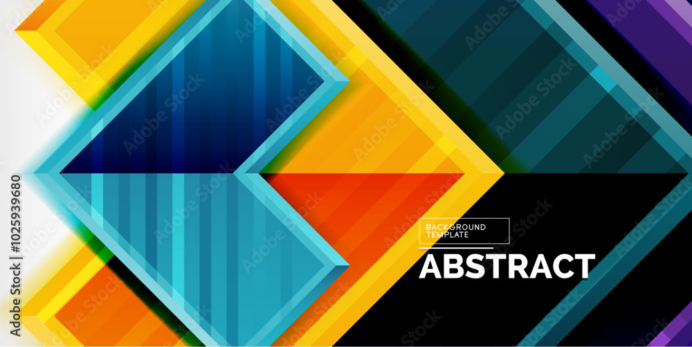 Aufkleber Arrow symbols created with 3d effects and line texture geometric abstract background