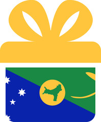 Fototapeta premium Christmas Island Flag on Gift Icon
