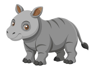 Fototapeta premium baby Rhino , Javan Rhino illustration, vector illustration Rhino 