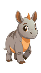 Naklejka premium cartoon rhino - vector illustration Rhino, Javan Rhino vector art isolated on white