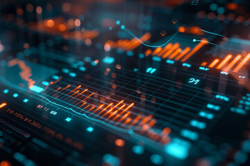 Close-up of a financial report on blockchain technology impact in banking with charts and graphs