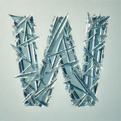 broken glass letter W