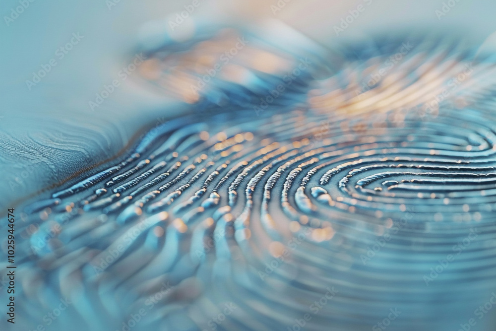 Poster close-up of a fingerprint scanner emphasizing security in the digital age
