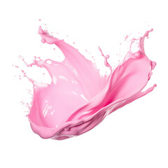 Vivid pink splash created by liquid in motion captured against a clean transparent background