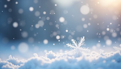 Naklejka premium A Close-Up View of Delicate Snowflakes Falling Gently