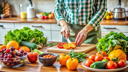 person cutting vegetables