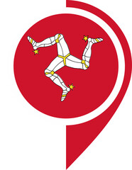 Obraz premium Map Icon Inside Isle Of Man Flag