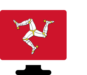 Monitor and CPU icon Isle Of Man Flag