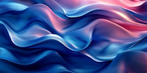 Fototapeta premium Abstract flowing fabric in shades of blue and pink.