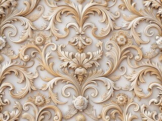 Elegant Baroque Swirls Seamless Pattern for Minimalist Design and Decor