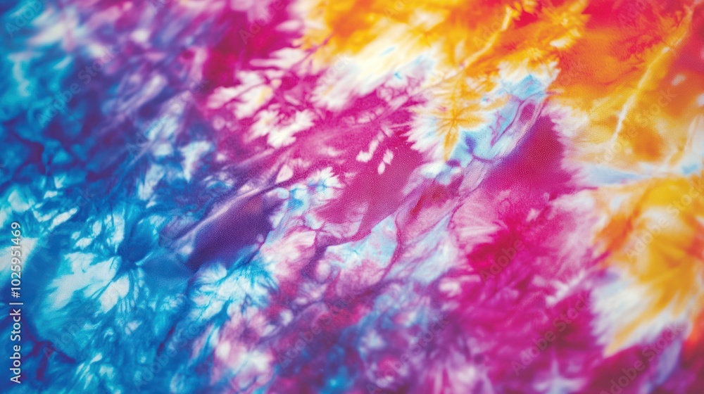 Poster conceptual image of a tie-dye project where bleach is used for creative patterns, illustrating artis