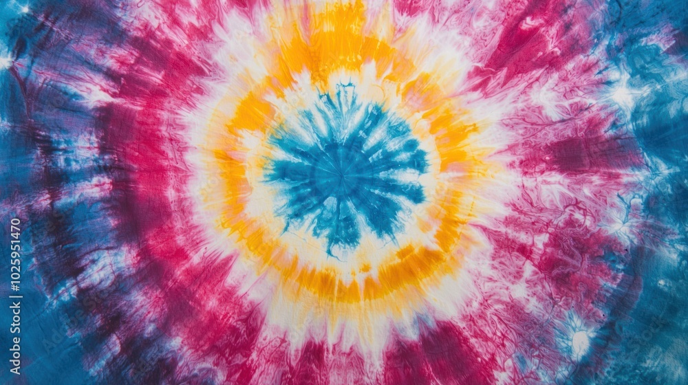 Poster conceptual image of a tie-dye project where bleach is used for creative patterns, illustrating artis