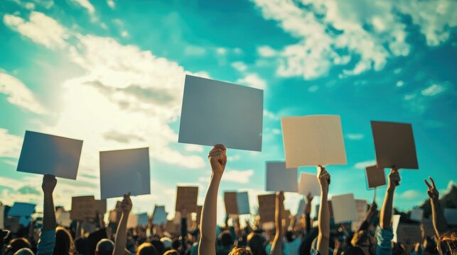 Conceptual image of a protest against perceived blasphemy in a public setting, illustrating social activism