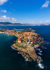 Aerial view of city of Sozopol, Burgas,Bulgaria