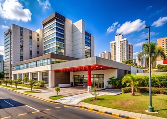 Emergency Care Unit Facade in Marilia, Sao Paulo - Landscape Photography for Medical Facilities