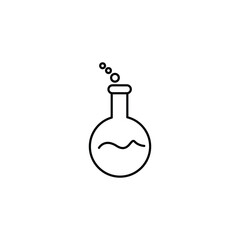 Laboratory Beaker Flat Line Icon with Editable Stroke.