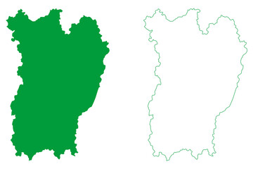 Obraz premium Alegre municipality (Espírito Santo state, Municipalities of Brazil, Federative Republic of Brazil) map vector illustration, scribble sketch Alegre map