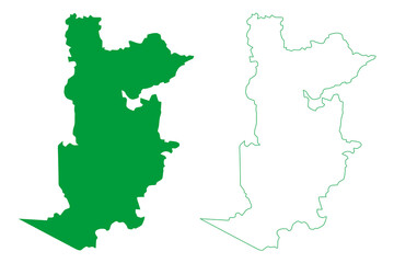 Barra de Sao Francisco municipality (Espírito Santo state, Municipalities of Brazil, Federative Republic of Brazil) map vector illustration, scribble sketch Barra de Sao Francisco map