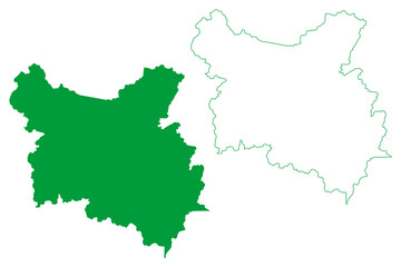 Cachoeiro de Itapemirim municipality (Espírito Santo state, Municipalities of Brazil, Federative Republic of Brazil) map vector illustration, scribble sketch map