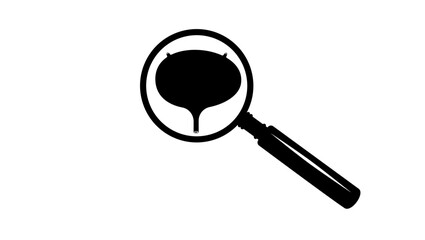 bladder examination, black isolated silhouette