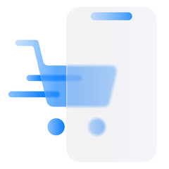 Shipping Cart Bag Phone Trolley Shopping E-commerce Asset Element Glassmorphism Icons and Symbol Png Svg Illustrator	