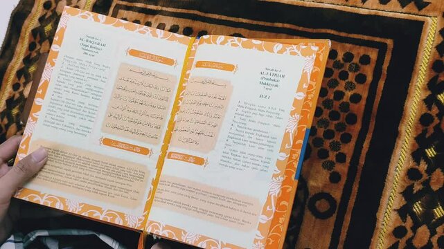 Open the Quran then read the letter Al Fatihah