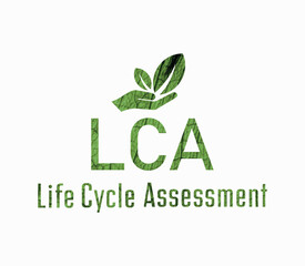 life cycle assessment sign on white background	