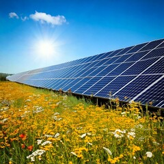 Solar Panels in a Field of Wildflowers