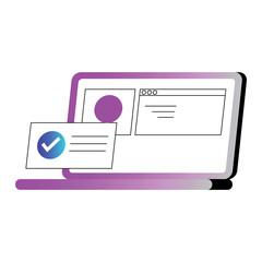 notebook computer registration screen vector illustration